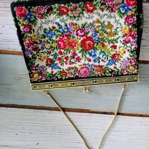 Tapestry purse, vintage 1940s